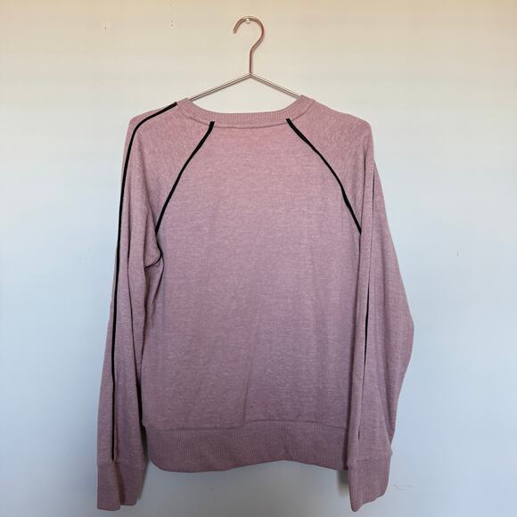 C&C California Womens Sweater Large Pink Long Sleeve Logo Casual Spring Contrast - Picture 5 of 5